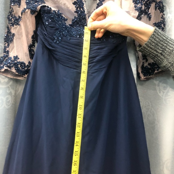 NEW Navy Blue Mother of the Bride/Groom Elegant Formal 3/4 Sleeve Dress SIZE 12 - Picture 11 of 13